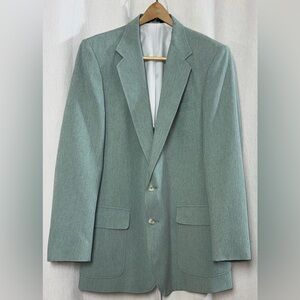 Vtg Magic Stretch by Haggar USA Classic Suit Jacket Blazer Sz 42L Seafoam Green
